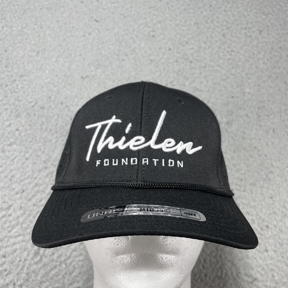 UNRL Thielen Foundation Hat‎ Cap Snap Back One Size Mens Black Mid Pro Rope Mesh